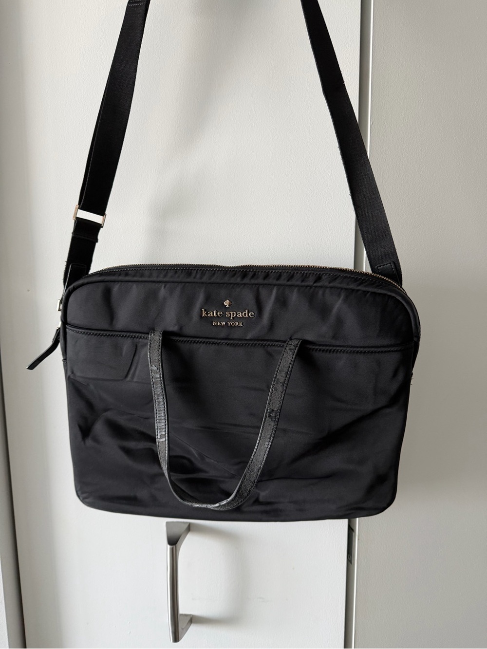 Kate Spade - Black Nylon Laptop Messenger Bag